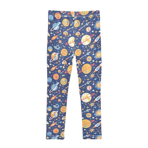 KLL Astronauts Constellations Planets Little Girls Legging Stretch High Waisted Pants Running2