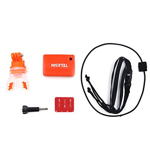 Surfen Skaten Shoot Schnuller Bite Mundstück Halter Mund Mount Adapter + Floaty + Umhängeband für GoPro Hero 4/3 +/3/2/1 Kamera, SJ Cam,