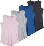 Real Essentials 4 Pack: Girls Active Dry Fit Performance Tank Top - Set 1, L (10-12)