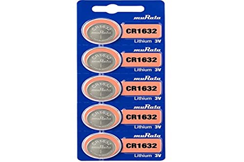 Murata CR1632 Battery DL1632 ECR1632 3V Lithium Coin Cell (5 Batteries)