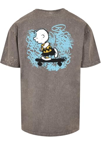 T-Shirt Peanuts MERCHCODE effet acid washed coupe large décontractée pour homme - 6