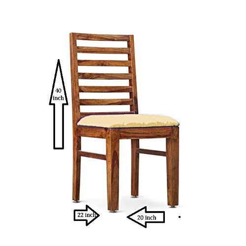 Image of Custom Decor Bilander Dining Chair- Honey Teak Brown with Beige Cushion