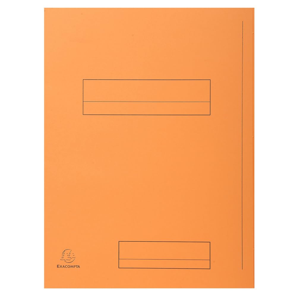 Exacompta - Ref 335007E - Box of 5 Packs of 50 Printed Rigid folders with 2 Flaps Super 210 g/m² - Pastel Colours - PEFC™ Certified folders - Size 24 x 32 cm for A4 Format - Orange