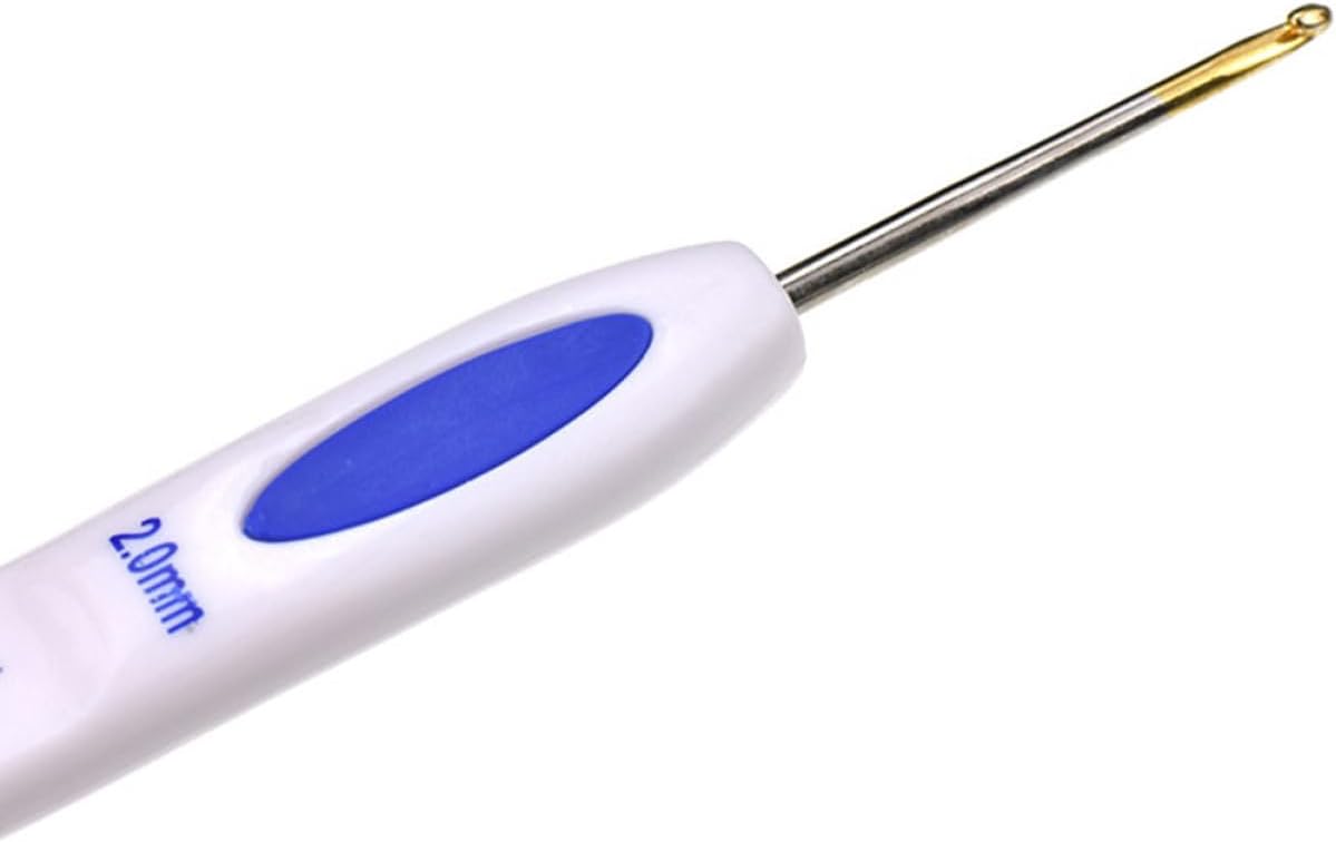 Blue and White Porcelain Style Crochet Hook Set, 16 Pieces Metal