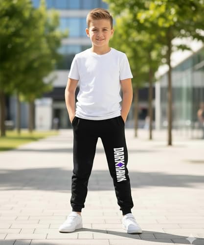 Image of KYDA KIDS 100% Cotton Track Pants for Boys | Premium Printed Soft Single Jersey Fabric | Elastic Waist Loose Fit Summer Full Length with Rib Hem (Pack of 2)