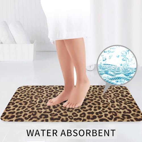 Tapis de bain imprimé léopard trois pièces lavable et ultra doux - 7
