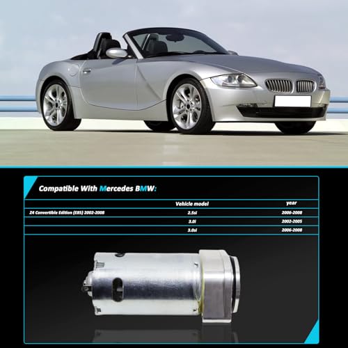 Image of 54347193448 Roof Pump Motor with Bracket 2002-2008 for BMW Z4 E85 E85 Convertible 2.0i 2.5i 2.5si 3.0i 3.0si M3.2 Peat# 54347193448 54347119633 54347190715 54347421753