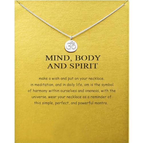 Om Symbol Necklace for Women - Yoga Inspired, Gold or Silver Chain, Spiritual Jewelry Gift2