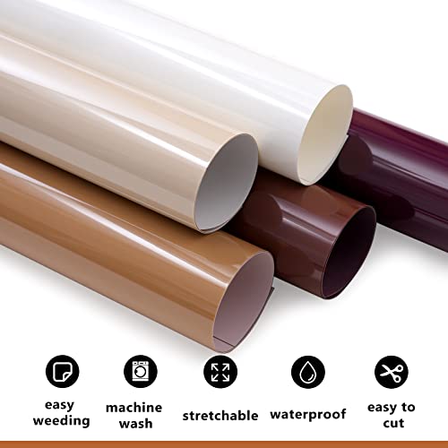 Puff Vinyl Heat Transfer 3D Puff Heat Transfer Vinyl HTV Vinyl for T-Shirts Hat Pillow Hoodie DIY Fabric Supplies (Brown-5pcs) - Image 4