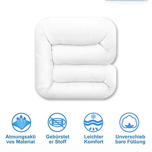 CottonHouse Bettdecke 220 x 240cm 4 Jahreszeiten Bettdecke, Mikrofaser Steppdecke, Weiche und Bequeme Ganzjahresdecke , Deal für Allergiker, Weiß - Image 3