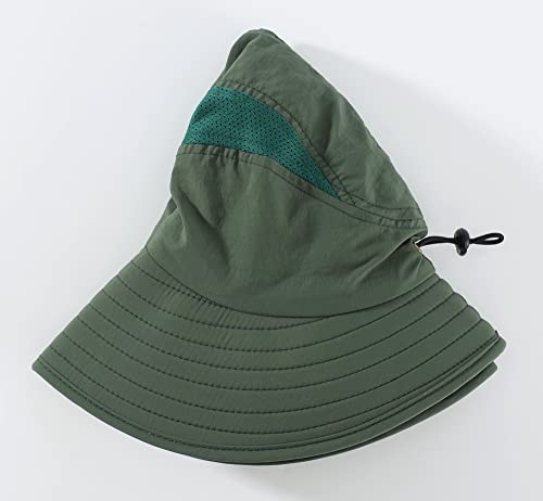 Image of Home Prefer UPF 50+ Mens Wide Brim Fishing Hat with Neck Flap Sun Hat for Men Women Sun Protection Cap