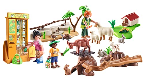 PLAYMOBIL Family Fun 71191 Adventure Petting Zoo with Toy Animals, Toy for Children from 4 Years