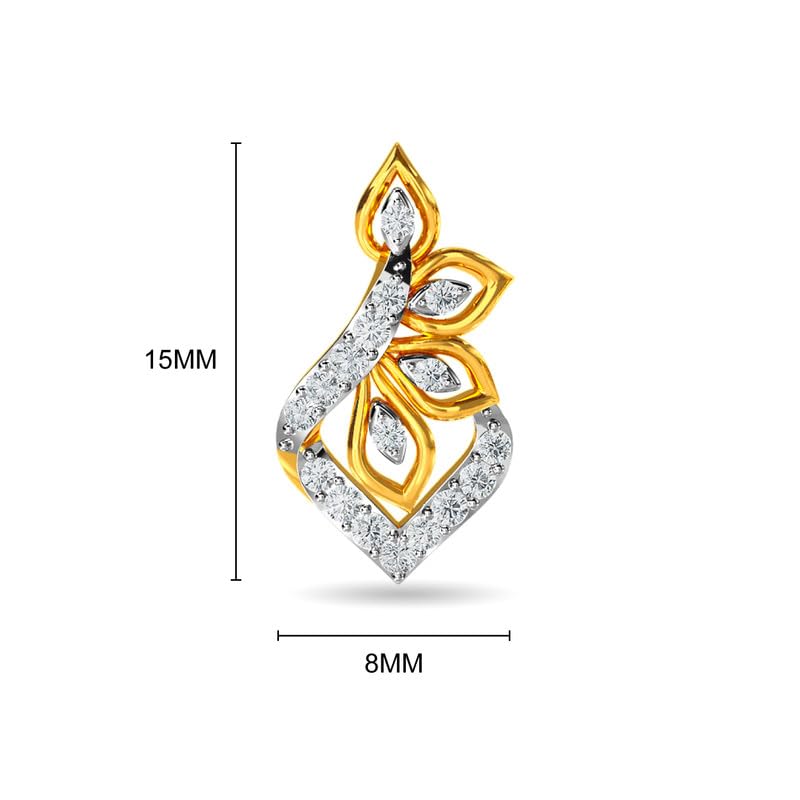 Image of KISNA JEWELS 14KT|18KT BIS Hallmark Pure Gold and Diamond Danglers Earrings For Women with Screw Back clouser
