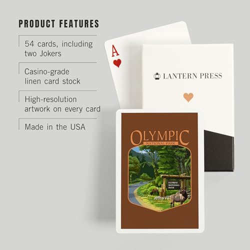 Naipes de poker Lantern Press Olympic National Park, 52 cartas miniatura 3