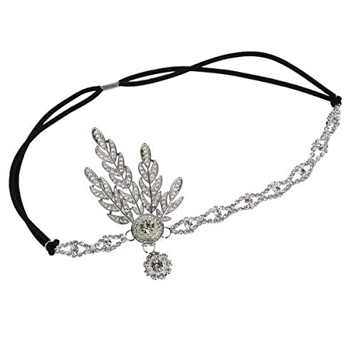 Ro Rox 1920er Jahre Great Gatsby Party Boho Hochzeit Schmuck Stirnband - Helles Silber