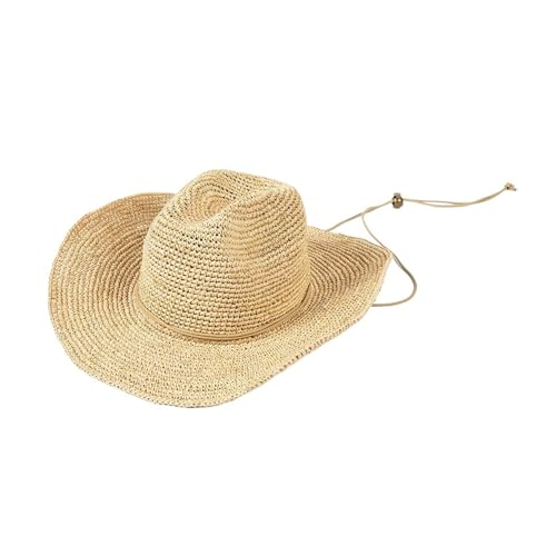 Chapeau de paille anti-UV avec sangle ajustable d'été