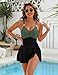 Blooming Jelly Womens Tummy Control Bathing Suit One Piece Swimsuits Ruched Flattering 2025 Swimdress (XL, Black Green)