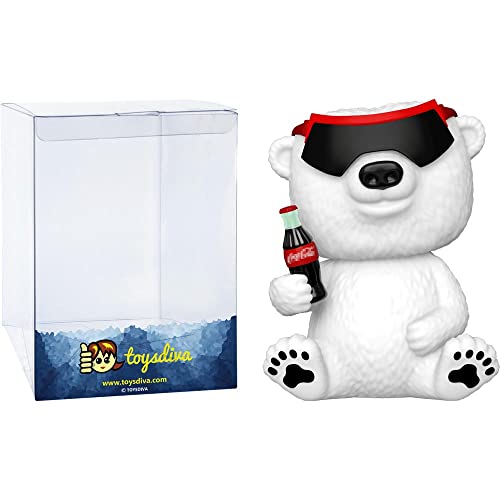 90s C o c a -Cola Polar Bear: P o p ! Paquete de figuras de vinilo con 1 protector gr fico compatible con ToysDiva (158 - 65587 - B)