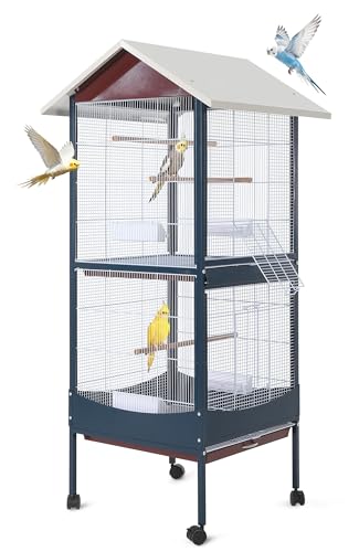 Garvee Bird Cage 66H Extra Large Bird Cage w/Removeble Tray Waterproof Roof Easy to Clean Lockable Caster Indoor& Outdoor Application for Conure Macaw Budgie Cockatiel Lovebirds Parakeet