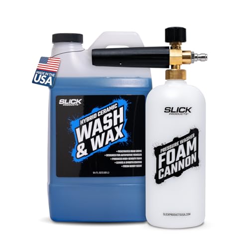 Image of Slick Products Wash & Wax + Pressure Washer Foam Cannon - 64 oz