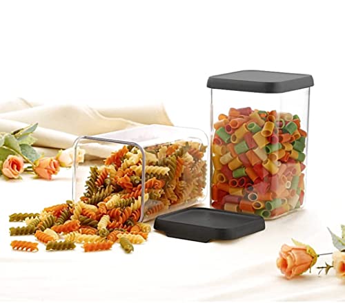 Image of Airtight Plastic Square Container Set for Kitchen Storage | Unbreakable & Space-Saving Containers | Food Storage Jars Set (Pack 10-1100 ml)