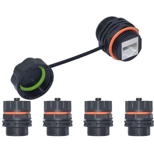 PENGLIN 5PCS CAT6A Einbaubuchse, Ethernet LAN IP68 Wasserdicht, RJ45 Outdoor Panel Kupplung, Geschirmte Durchgangsbuchse PENGLIN 5PCS CAT6A Einbaubuchse, Ethernet LAN IP68 Wasserdicht, RJ45 Outdoor Panel Kupplung, Geschirmte Durchgangsbuchse
