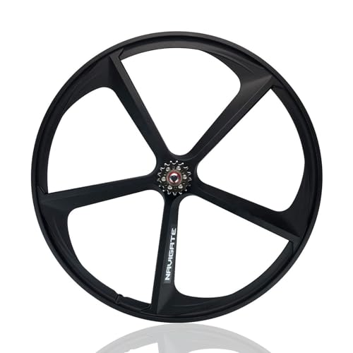 Juego De Ruedas para Bicicleta De Piñón Fijo 700C 5 Radios Aleación De mag Rueda para Una Sola Velocidad/Bicicleta De Pista Freno V Ruedas Delanteras Y Traseras 100/120mm Bujes(700C Rear)