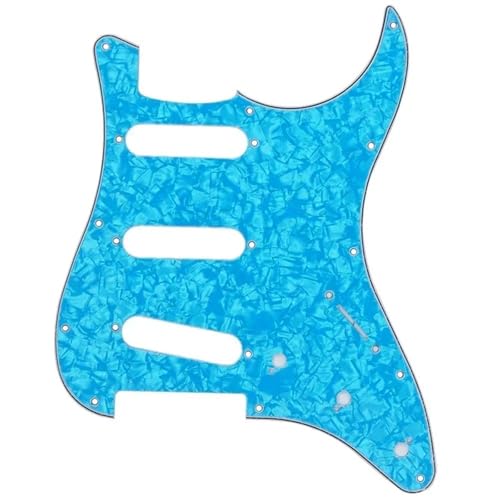 PVC セルロイドピックガード ST エレキギター用 3 プライ 11 穴簡単インストールエレキギターアクセサリー(Blue)