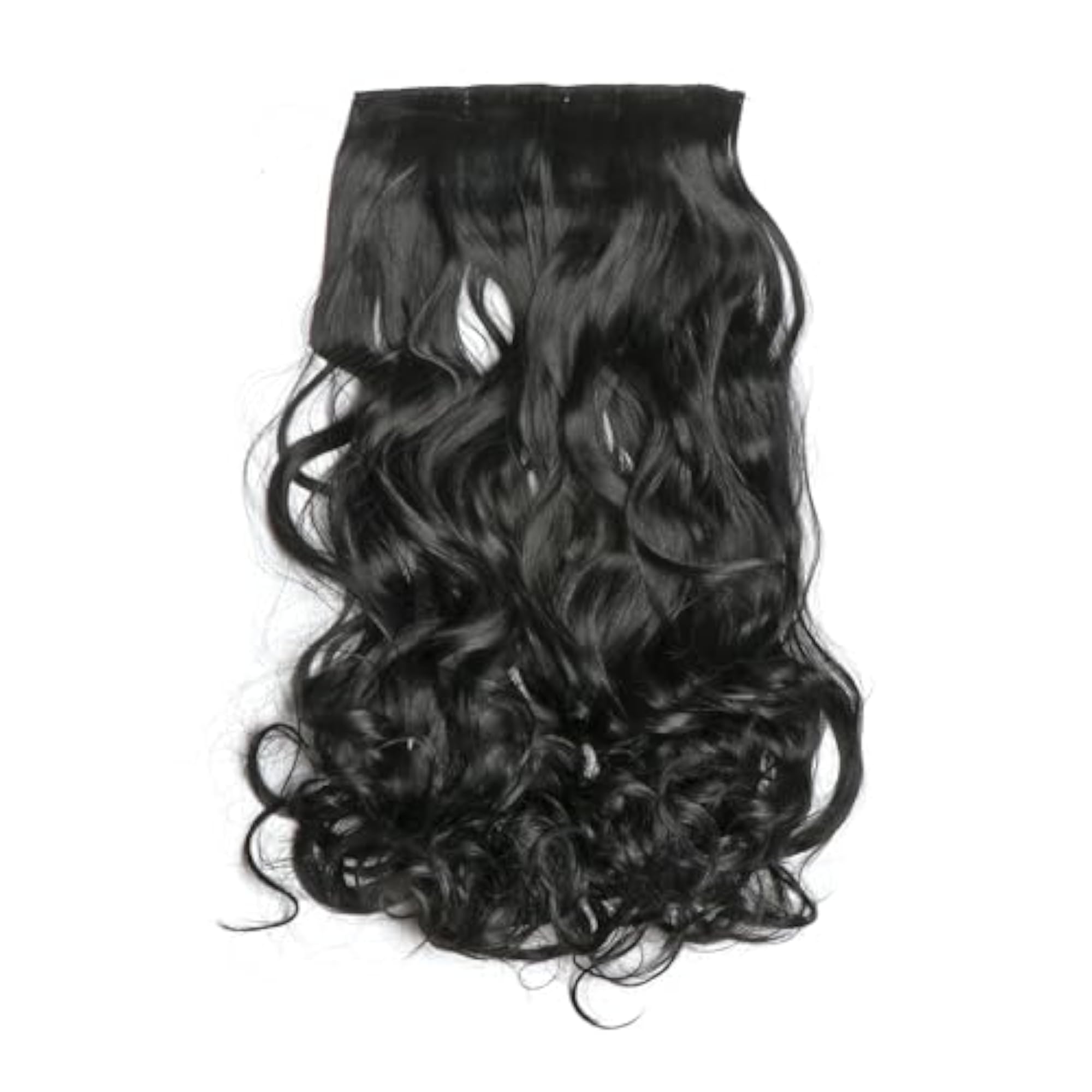 Women's Curly/Wavy Synthetic Black Hair Extension, 24 Inch