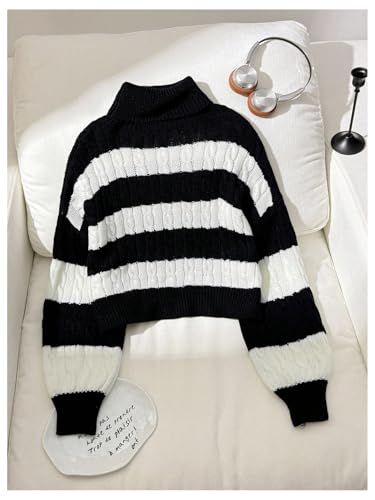 Image of BEAUDRM Girl's Cute Bow Sweater Crew Neck Long Sleeve Drop Shoulder Loose Pullover Tops