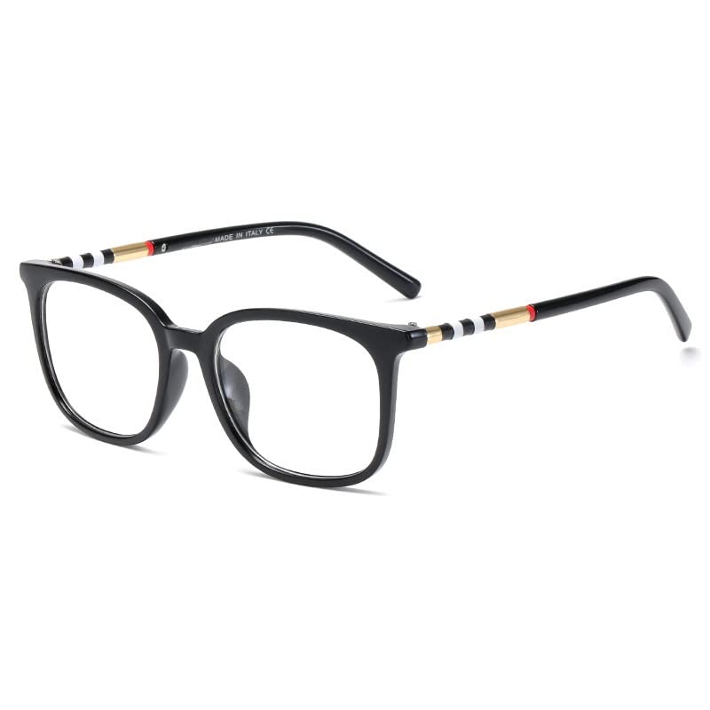 Ultra Light Reading Glasses Blue Light Blocking Computer Readers Anti UV Flat Light Mirror Eyeglasses for Women/Men (Color : Black, Size : +0.00)