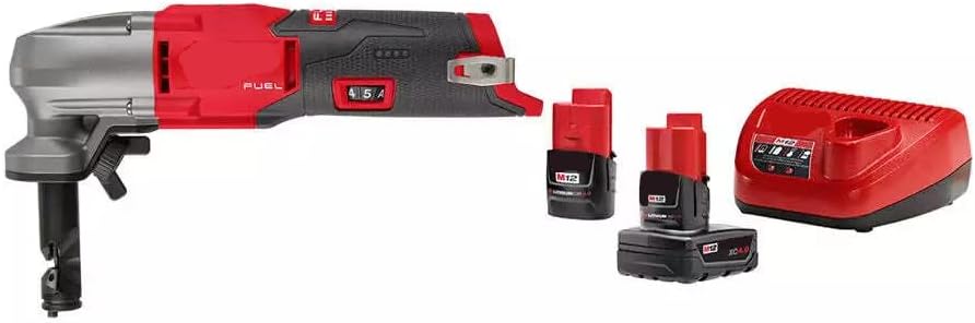 Gauge Speed Nibbler for,Milwaukee 2476-20x2BSK M12 FUEL 12V 16 Gauge Speed Nibbler w/Starter Kit