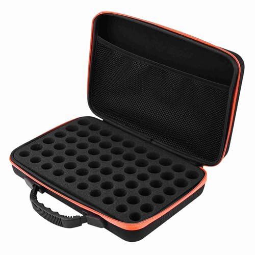 Organizador de aceites Esenciales de EVA para 60 Botellas, Estuche rígido para Transporte de aceites Esenciales a Prueba de Golpes, Bolsa de Viaje con Inserto de Espuma para (Roja)