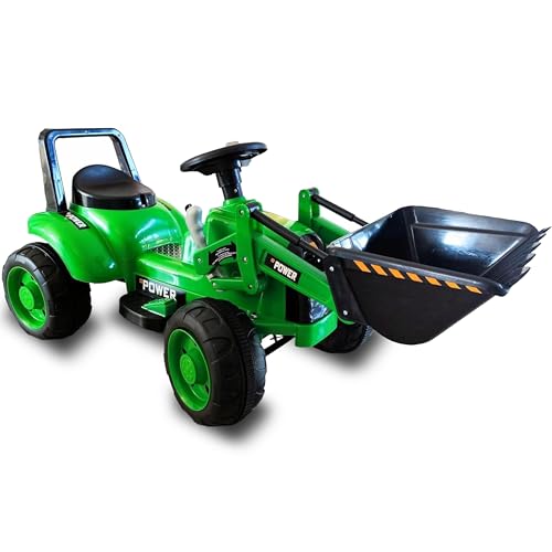 COIL Tractor, excavadora, batería, tractor infantil, vehículos eléctricos, excavadora infantil con claxon, excavadora eléctrica con pala ajustable, motor: 45 W, batería de 6 V 7 Ah, a partir de 3
