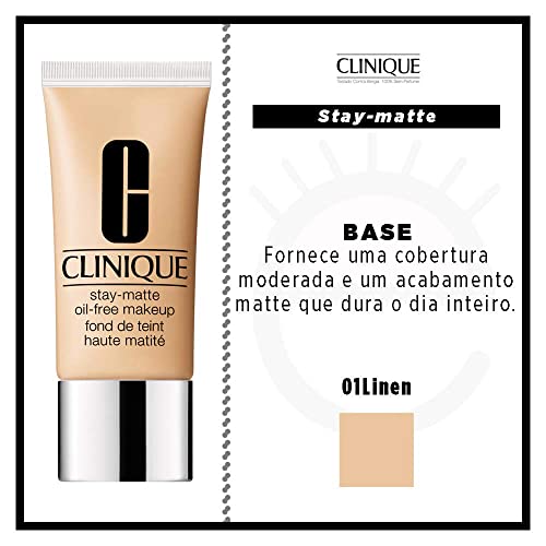Clinique Stay-Matte Oil-Free Makeup Foundation 1 Linen #TOP3