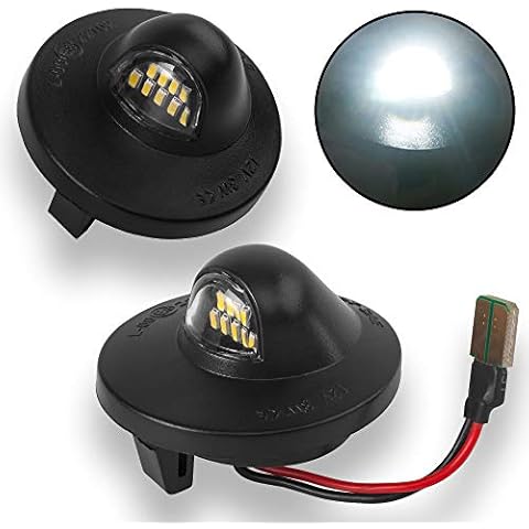 MAXHAWK Full LED License Plate Light Lamp Assembly Replacement For Ford F-150 F-250 F-350 F-450 F-550 Super Duty Ranger Pickup Truck Explorer Bronco Excursion Expedition 6000K Xenon White Cover