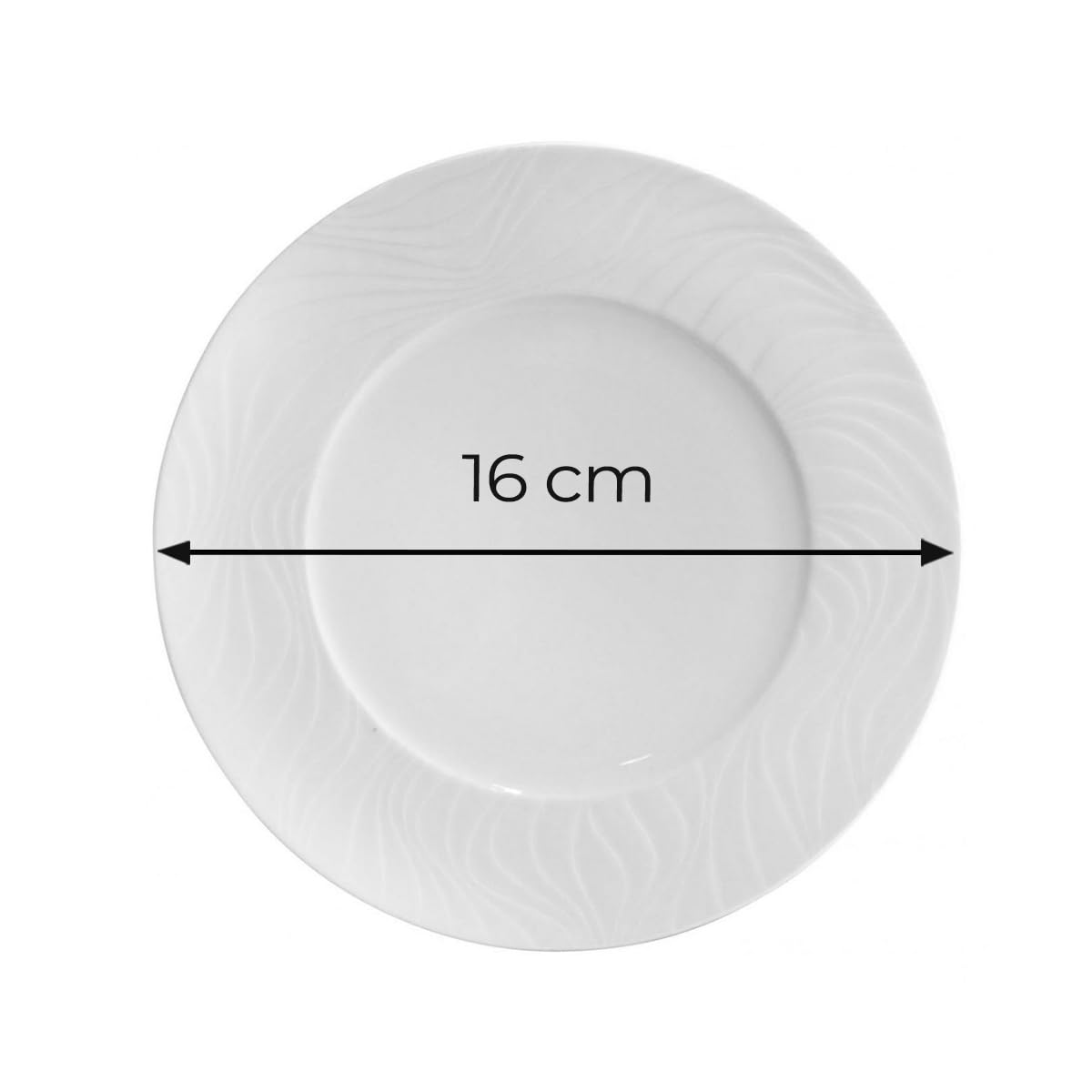 Set de 24 assiettes pains RIA rondes, plat pour servir des tranches de pain, salade et dessert en porcelaine blanc - diamètre 16 x hauteur 2 cm