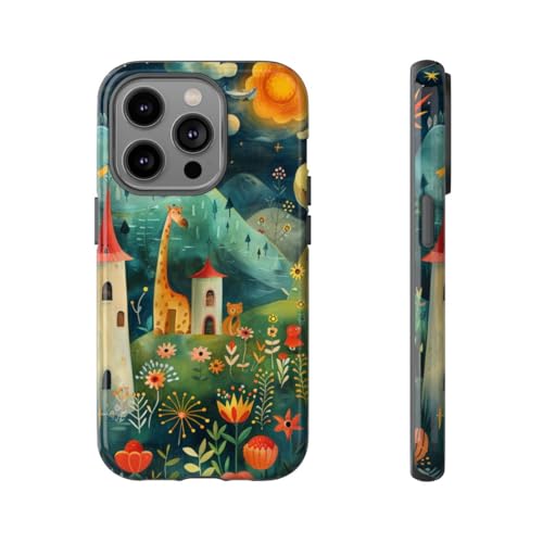Coque iPhone 14 Pro paysage fantastique vert pour le quotidien