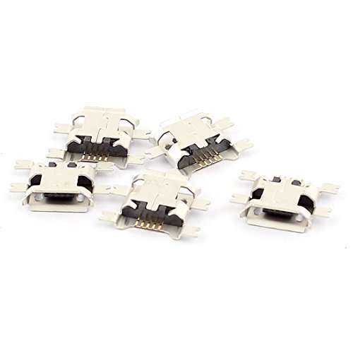 Aexit 5 conectores USB hembra 5 pines 180° miniatura 1