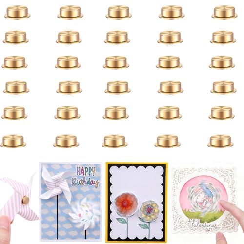 CYFUN DESIGN 30 Pcs Mini Metal Rotating Bearings for Card Making DIY Handmade Crafts Paper Cards Scrapbooking Crafting 360Rotation Charm Bearing Spinner Art Tool Nail Rings Jewelry Rotating Tools