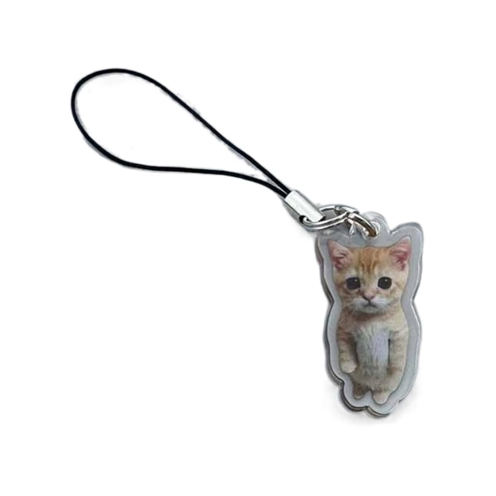 FUXIU Cute Banana Cat Keychain for Students Funny Pendant Lanyard Decorations Cat Charm Phone Chain Anti-lost Strap Decors