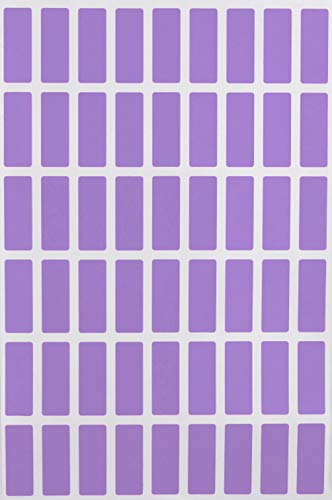 Royal Green Folder Labels 1 inch x 3/8 inch - Rectangular Pastel Purple Sticker Sheets (25mmx10mm) - 2700 Pack
