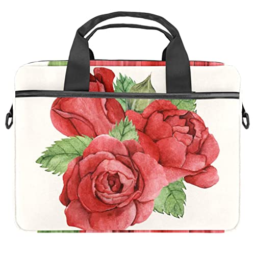 Sacoche à bandoulière pour ordinateur portable 13, 13.3, 14.5 pouces Vert et Roses Rouges