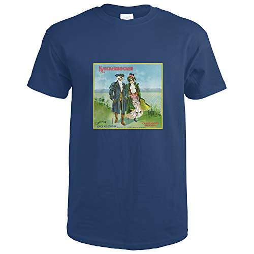 Lantern Press Claremont, California, Knickerbocker Brand Citrus Label 27113 (Navy Blue T-Shirt XX-Large)