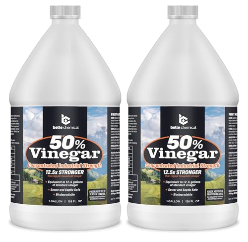 Image of Belle Chemical 50% Pure Concentrated Vinegar - 125x Stronger - Indoor and Outdoor Cleaner (256 Fl Oz)