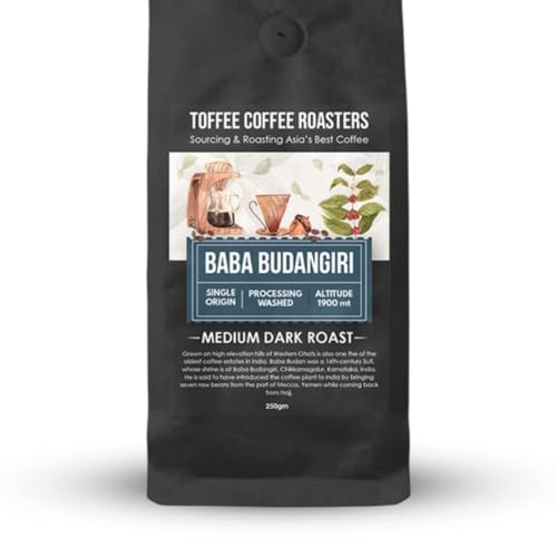 Image of Toffee Coffee Roasters | Baba Budangiri Coffee, Medium Dark Roast, 250 g | Grind: Kalita Wave, Speciality Blend, 100% Arabica | Speciality Coffee | Freshly Roasted