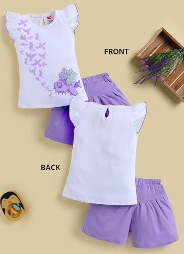 Image of LuvLap Baby Girls Regular Fit 100% Cotton Half Sleeves Girls Top CoSet Pack of 3