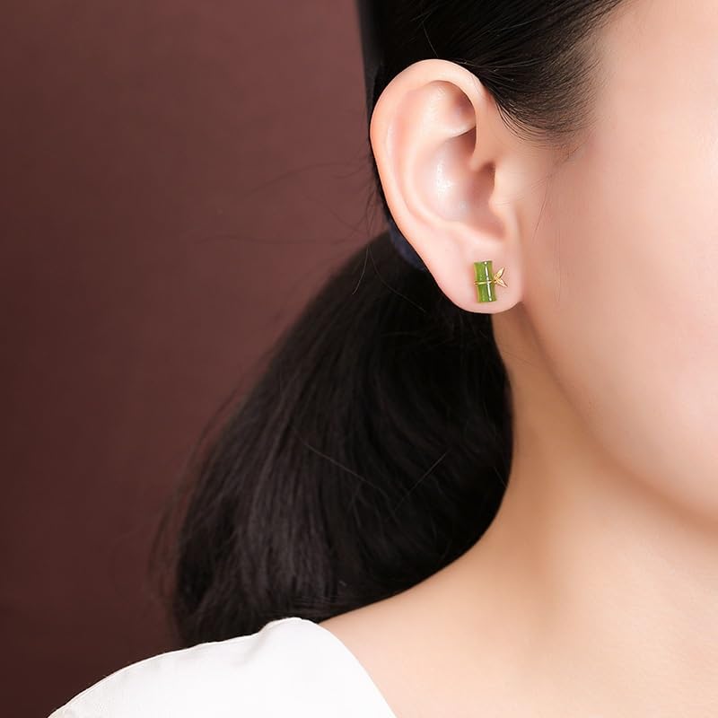 Boucles d'oreilles pierre verte en plaqué or, le cadeau idéal pour elle - 4
