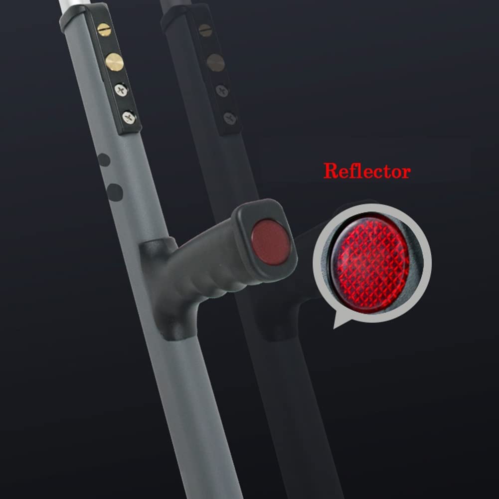 Muletas Axilares Ergonómicos de Aluminio -- Regulables en Altura(2 unidades),Bastones para Caminar Mayores con Almohadilla para las Axilas y Agarres,Soporta Hasta 250kg,para Hombres, Mujeres y Adolesc