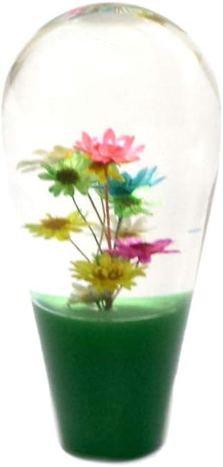 Amazon 汎用 水中花 シフトノブ クリスタル 当時物 トラック 旧車 レトロ 軽トラ 2トン M8 M10 M12 対応 9cm 電球型グリーン インテリアパネル 車 バイク